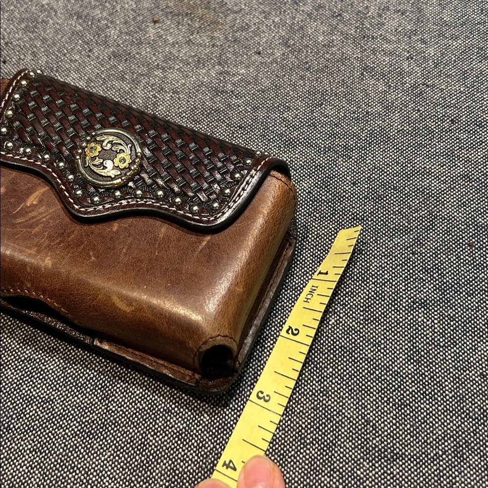Brown Leather Belt Phone Holder
